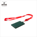 Hot Selling Leather Card Holder Lanyard with Novelty Badge Reel